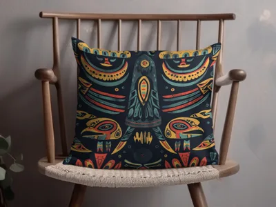 Vibrant Colorful Abstract Design Throw Pillow Cover