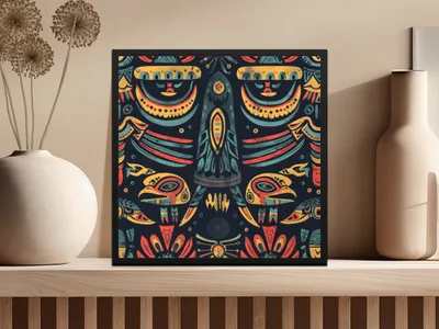 Vibrant Tribal Design Wall Art for Home Decor Product
