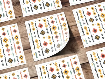Vibrant Geometric Pattern Stickers for Crafting Projects