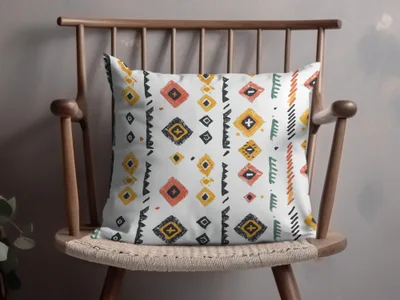 Vibrant Geometric Patterned Throw Pillow Product