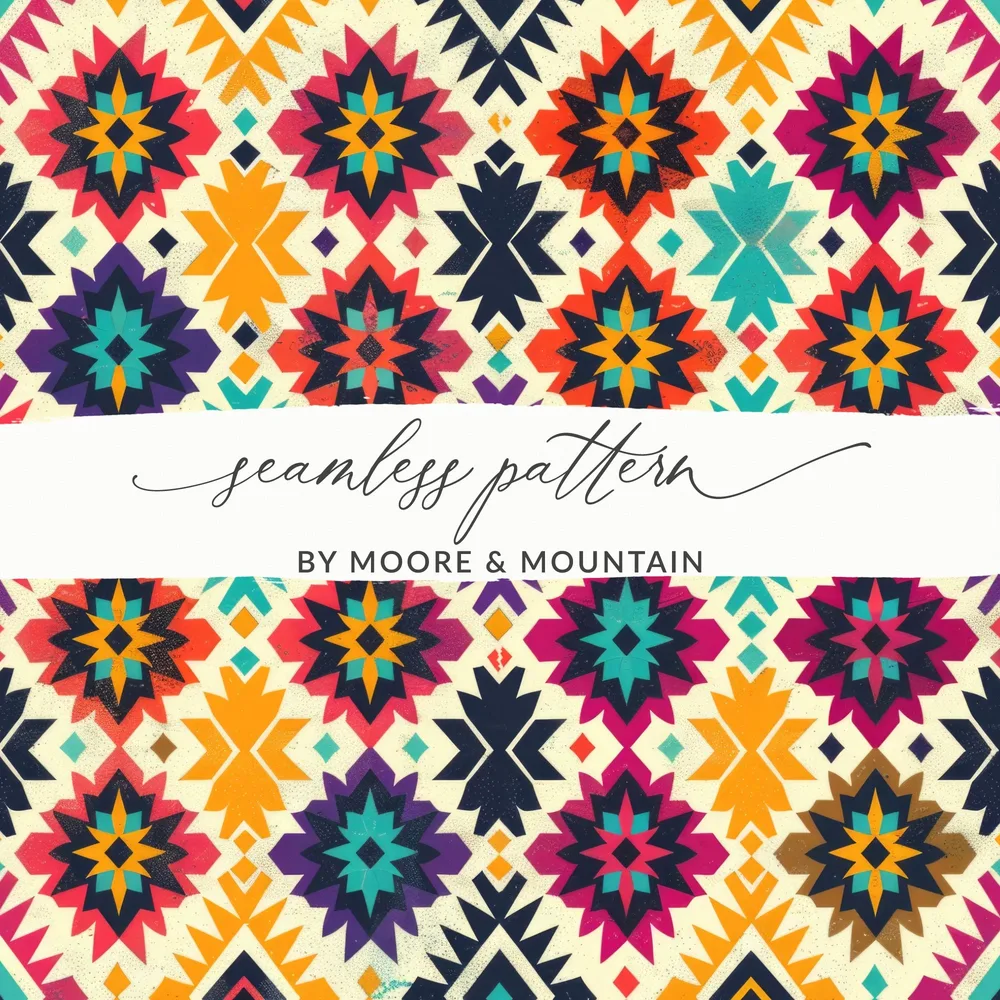 Colorful Geometric Seamless Pattern Design by Moore