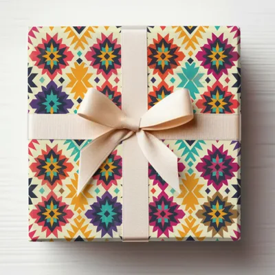 Colorful Geometric Pattern Gift Wrap Box Product
