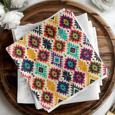 Vibrant Geometric Pattern Decorative Table Napkin