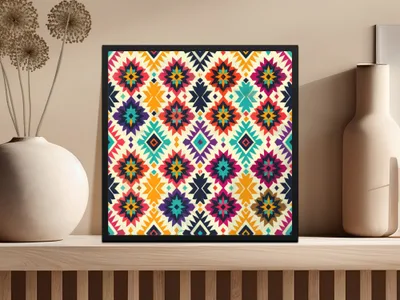 Vibrant Multicolor Geometric Pattern Wall Art Decor
