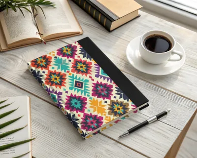 Colorful Geometric Pattern Hardcover Journal Notebook
