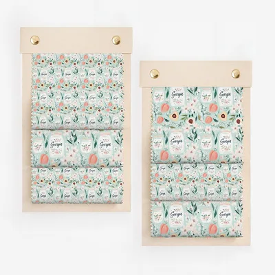 Floral Peach and Jar Illustration Multi Size Display