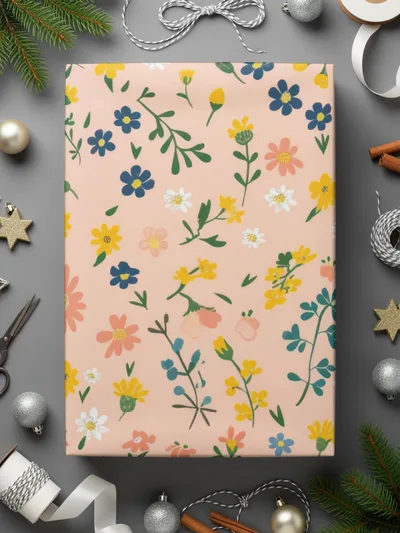 Vibrant Floral Design Gift Wrap for Colorful Occasions