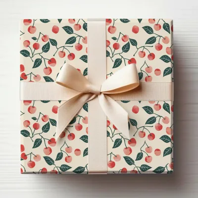 Cherry Patterned Wrapping Paper Gift Box Product