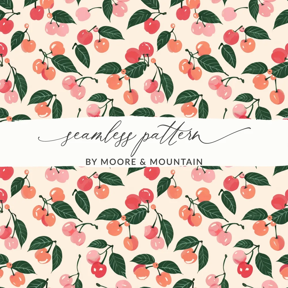 Cherry Seamless Pattern by Moore & Mountain Design