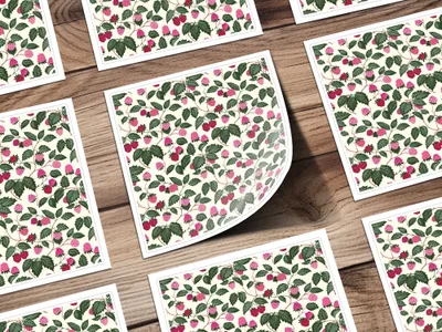 Colorful Berry and Leaf Pattern Design Sticker Sheets