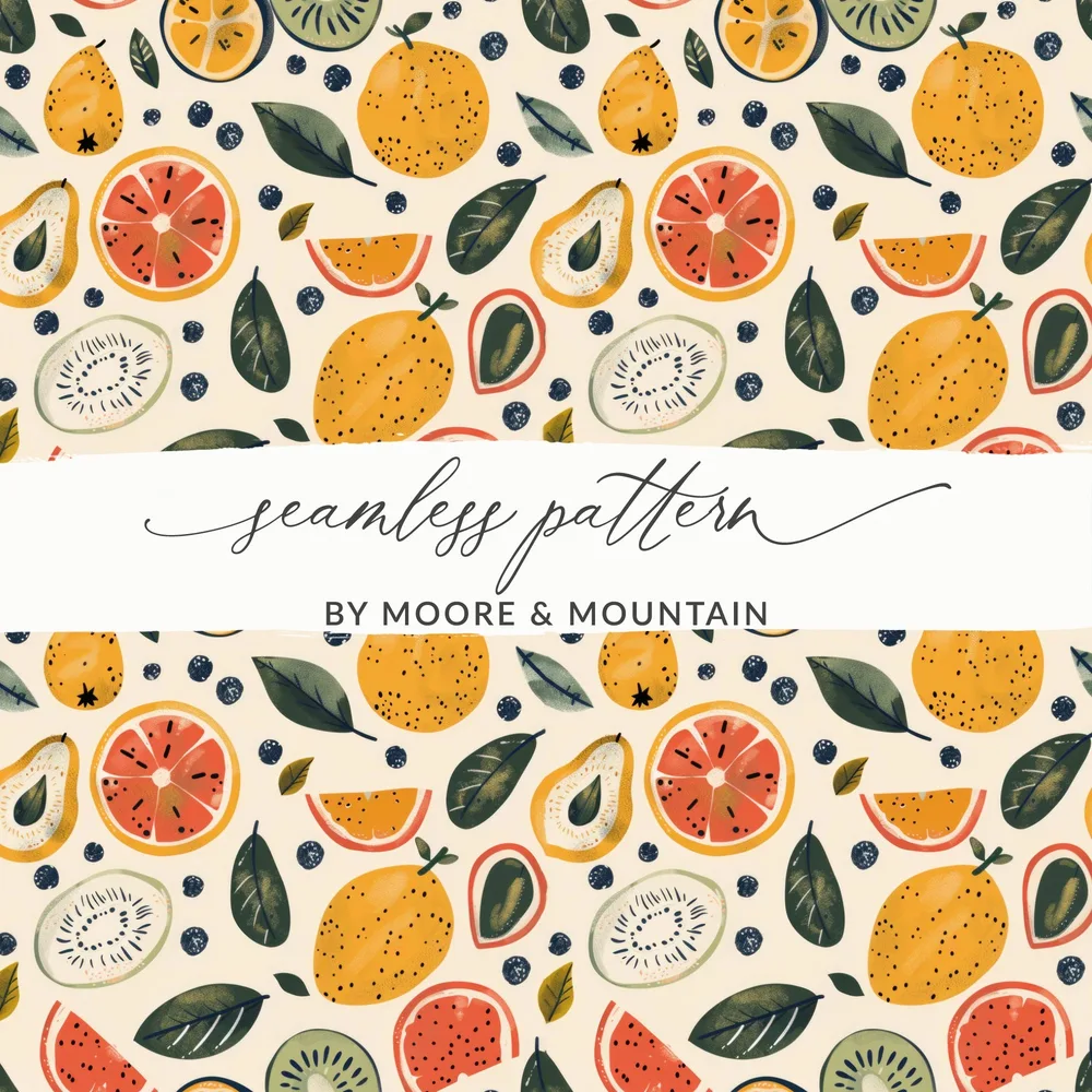 Vibrant Summer Fruits Seamless Pattern product