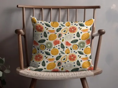 Colorful Fruit Print Decorative Pillow Cover