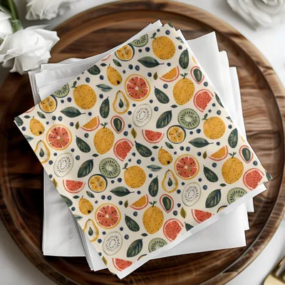 Colorful Citrus Fruit Pattern Table Napkin Set