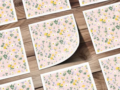 Delicate Floral Pattern with Pink Background product