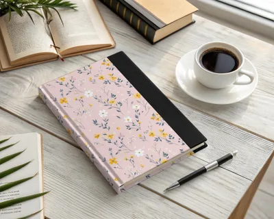 Pink Floral Hardcover Notebook for Stylish Stationery