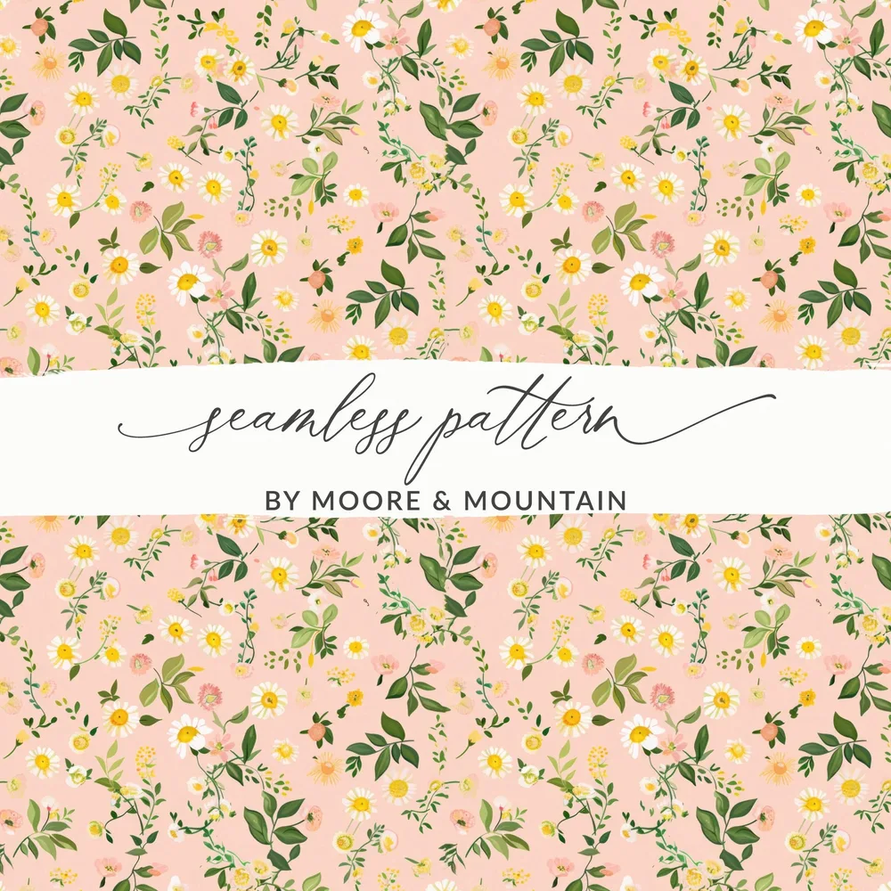 Pink Floral Seamless Pattern by Moore & Mountain Design