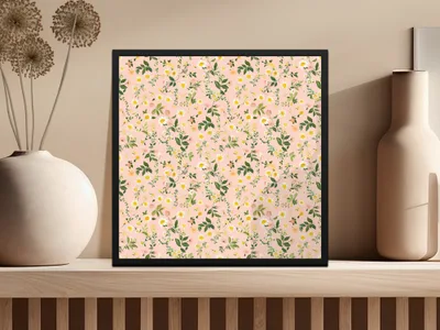 Pink Floral Botanical Wall Art Decor Framed Print