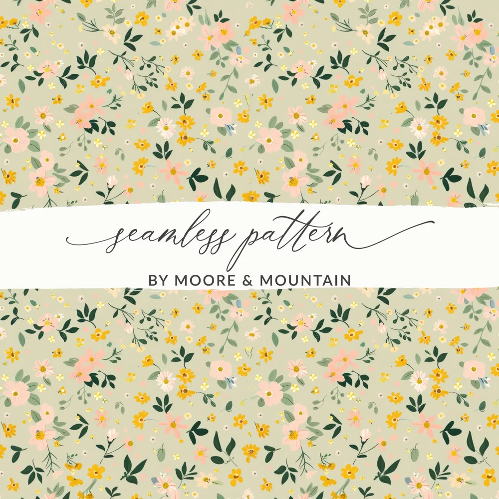 Floral Seamless Pattern by Moore and Mountain for Crafts