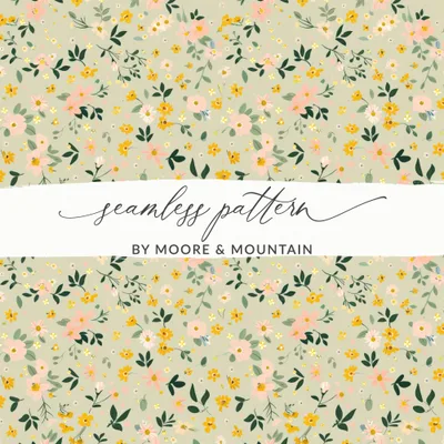 Girly Light Pink Vintage Wildflowers Digital Background