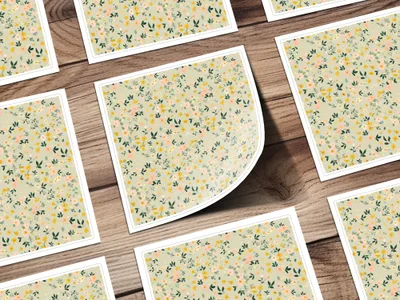 Floral Pattern Square Stickers for Crafts and Decoration