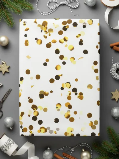 Gold Confetti Digital Paper, Seamless Pattern, Golden Dots Background, Scrapbook Paper, Glitter Texture, Party Decor, Digital Download - Moore and Mountain