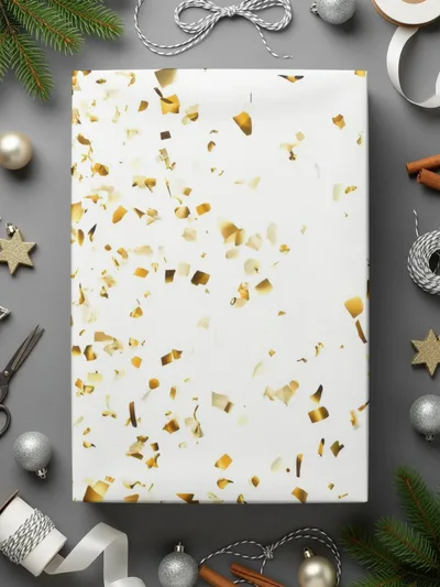 Gold Confetti Digital Paper, Seamless Pattern, Golden Party Background, Scrapbook Paper, Festive Design, Printable Digital Download - Moore and Mountain