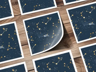 Gold Constellation Digital Paper, Navy Celestial Pattern, Stars Seamless Pattern, Galaxy Background Digital Product (133 characters) - Moore and Mountain