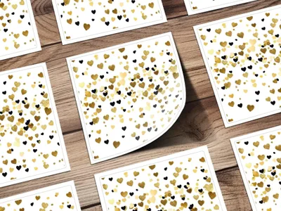 Gold Heart Digital Paper, Seamless Heart Pattern, Valentine's Day Background, Scrapbook Paper, Gold and Black Heart Digital Download - Moore and Mountain
