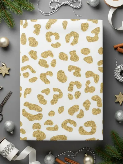 Gold Leopard Print Digital Paper, Seamless Pattern JPEG File, Animal Print Texture, Printable Scrapbook Paper, Fabric Design - Moore and Mountain