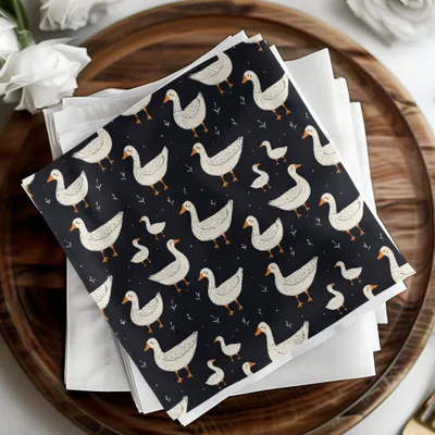 Goose Pattern Digital Paper, Cute Animal Print, Farmhouse Style Design, Seamless Surface Pattern, JPEG Files, for Fabric, Crafts - Moore and Mountain