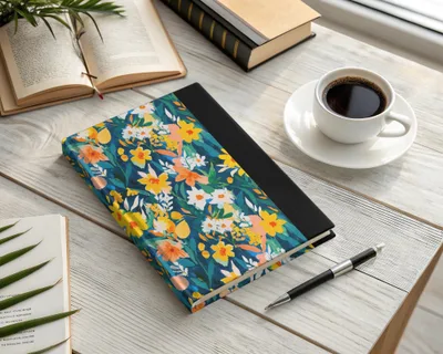 Gouache Seamless Abstract Floral on Dark Background Digital Pattern - Moore and Mountain
