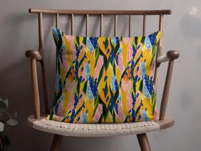 Vibrant Multicolor Abstract Floral Print Pillow Product