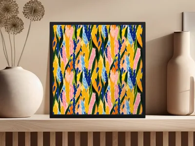 Colorful Abstract Floral Pattern Wall Art Print