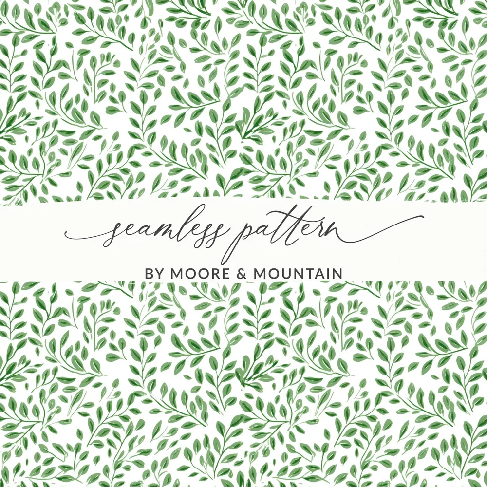 Green Leafy Seamless Pattern by Moore & Mountain