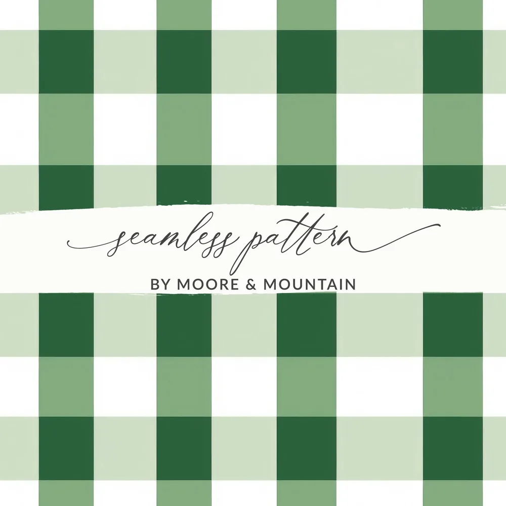 Green and White Plaid Seamless Pattern Design Product