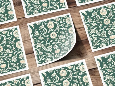 Green Floral Seamless Indian Pattern Design Kalamkari - Moore and Mountain