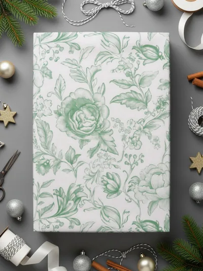 Green Floral Seamless Pattern, Digital Paper Pack, Botanical Design, Floral Background, Vintage Peonies, Digital Download - Moore and Mountain