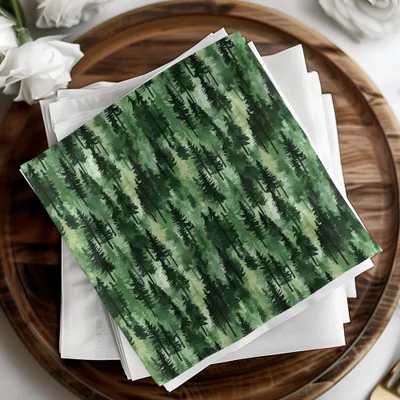 Green Forest Digital Paper, Watercolor Tree Seamless Pattern, Pine Tree Pattern, Forest Pattern, Scrapbook Paper, Fabric Design, Digital - Moore and Mountain
