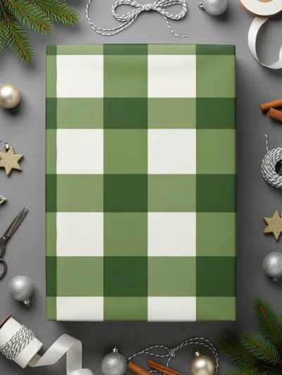 Green Gingham Digital Paper, Plaid Pattern Digital Download, Fabric Texture Seamless Pattern, Buffalo Check Scrapbook Paper, Tartan Digital - Moore and Mountain