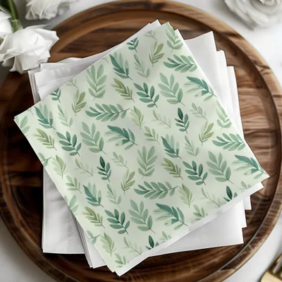 Fresh Greenery Pattern Napkins for Elegant Table Decor