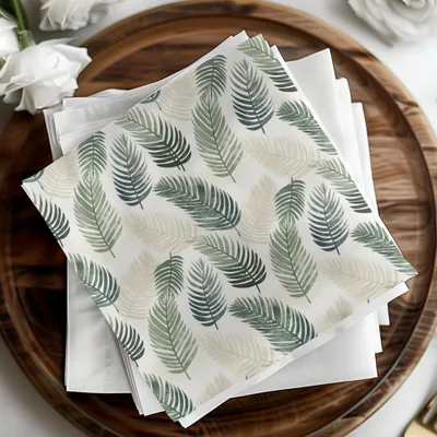 Elegant Tropical Leaf Design Napkin Set