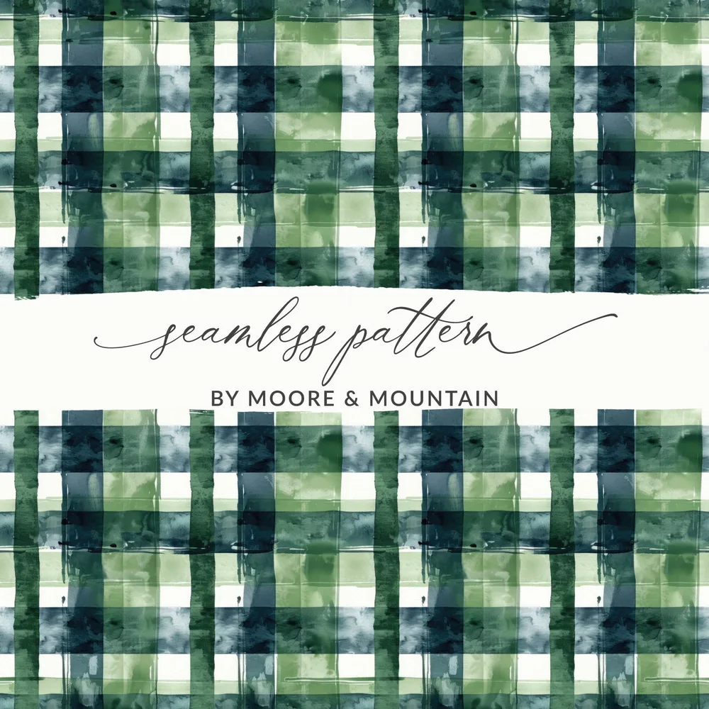 Green and Blue Plaid Seamless Pattern for Various Uses