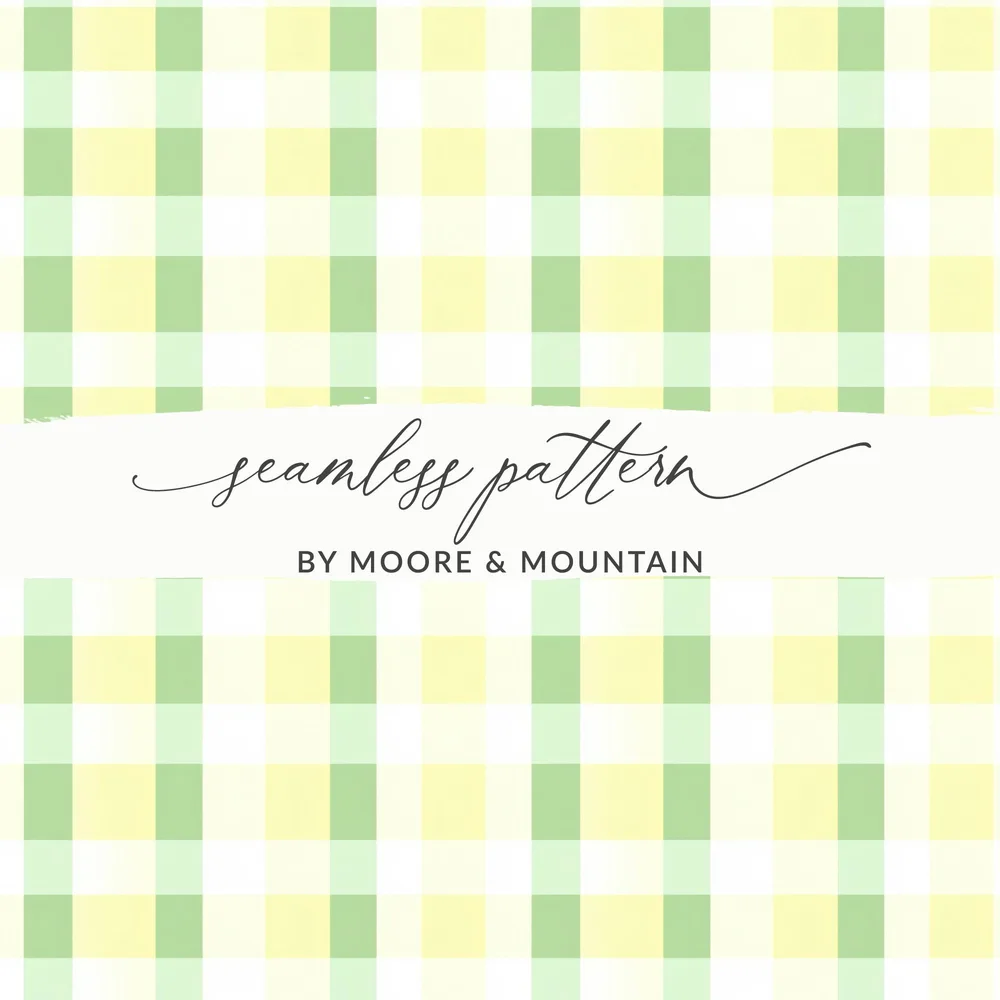 Green and Yellow Gingham Seamless Pattern Design