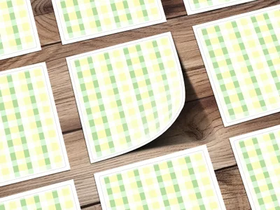 Yellow and Green Plaid Pattern Square Product