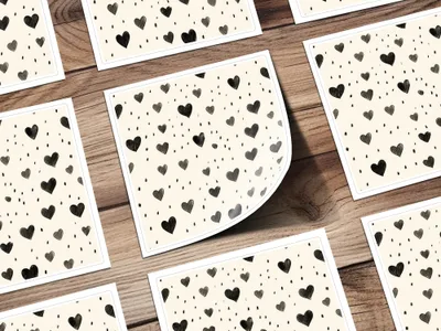 Hand Drawn Hearts Pattern with Small Lines Digital - Moore and Mountain