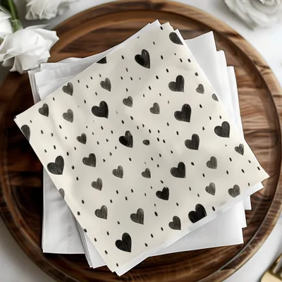 Hand Drawn Hearts Pattern with Small Lines Digital - Moore and Mountain