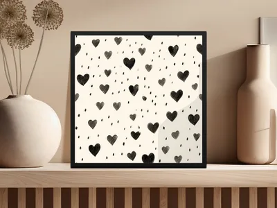 Hand Drawn Hearts Pattern with Small Lines Digital - Moore and Mountain