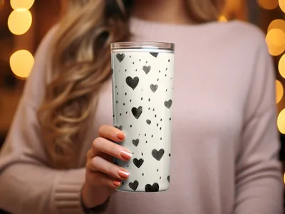 Hand Drawn Hearts Pattern with Small Lines Digital - Moore and Mountain