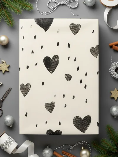 Hand Drawn Hearts Pattern with Small Lines Digital - Moore and Mountain
