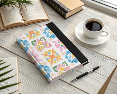 Vibrant Abstract Floral Pattern Notebook product type